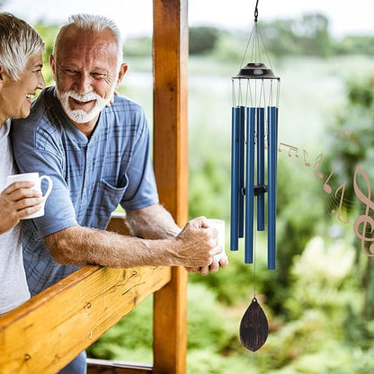 MUMTOP Wind Chimes for Outside - Deep Tone Memorial Sympathy Wind Chimes Outdoor, 38.5 Inch Windchimes Clearance for Garden, Patio,Yard Decor Gift (Blue)
