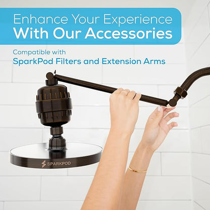 SparkPod Shower Head - High Pressure Rain - Premium Quality Luxury Design - 1-Min Install - Easy Clean Adjustable Replacement for Your Bathroom Shower Heads (Vintage Oil Rubbed Bronze, 8 Inch Round)