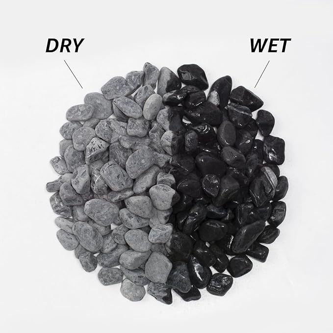 LOIOOJ Black Natural Gravel, 1-1.7 Inch Decorative Stones for Plants, Garden, and Landscaping – 20LB, Ideal for Walkways, Vases, Crafting, Home Decor, and Outdoor Landscaping