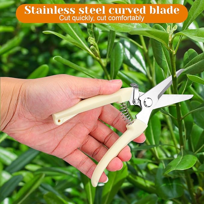 20 Pcs Garden Flower Shears Pruning Scissors Heavy Duty Plant Scissors Trimming Garden Clippers Hand Tree Pruner for Yard Gardening Plants Hedge Flower Tree Cutting Secateurs (Beige)