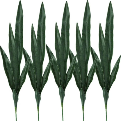 5 Pack Artificial Snake Plants Faux Agave Plant Fake Sansevieria Unpotted 30 inch Artificial Plants Suitable for Garden Home Office Indoor Outdoor Decoration (Green)