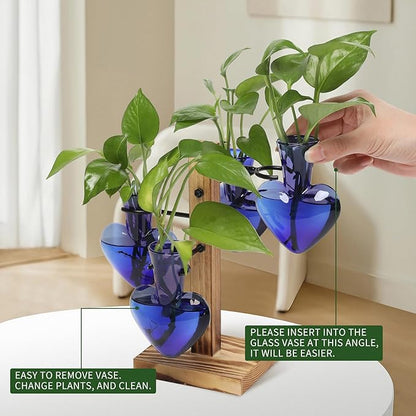 Plants Propagation Stations Plant Terrarium Kit Glass Planters for Indoor Plants House Plant Accessories Gift for Women - 4 Love Bulb Vase