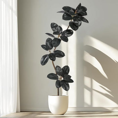 5.2ft Artificial Rubber Tree Faux Plants Indoor Faux Floor Artificial Trees Indoor,Fake Plant Fake Tropical Plants,Large Floor,Real Touch Rubber Tree for Home Decor