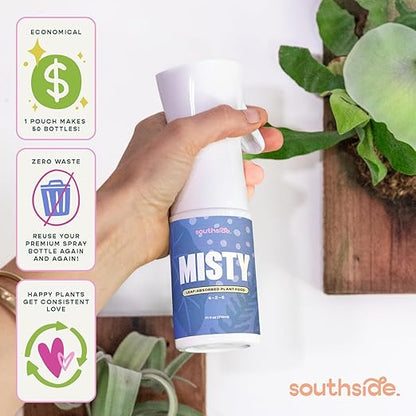Southside Misty Houseplant Fertilizer - 50 Concentrated Refills (Spray Bottle not Included) - Leaf-Absorbed Plant Food for Humidity-Loving Houseplants (4-2-6 NPK)