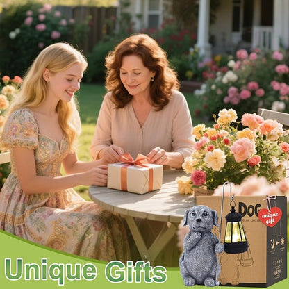 Qeeman Garden Decor Statues: Mothers Day Birthday for Mom Grandma Women Sister Wife Lady Lover - Front Patio Balcony Yard Art Lawn Ornaments Porch Outdoor Outside Decorations (Dog)