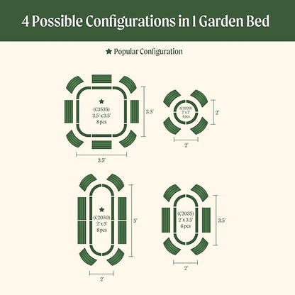 Vego garden 26" Extra Tall Raised Garden Bed Kits, 4 in 1 Modular Raised Planter Box for Vegetables Flowers Fruits Oval Metal Raised Garden-Modern Gray