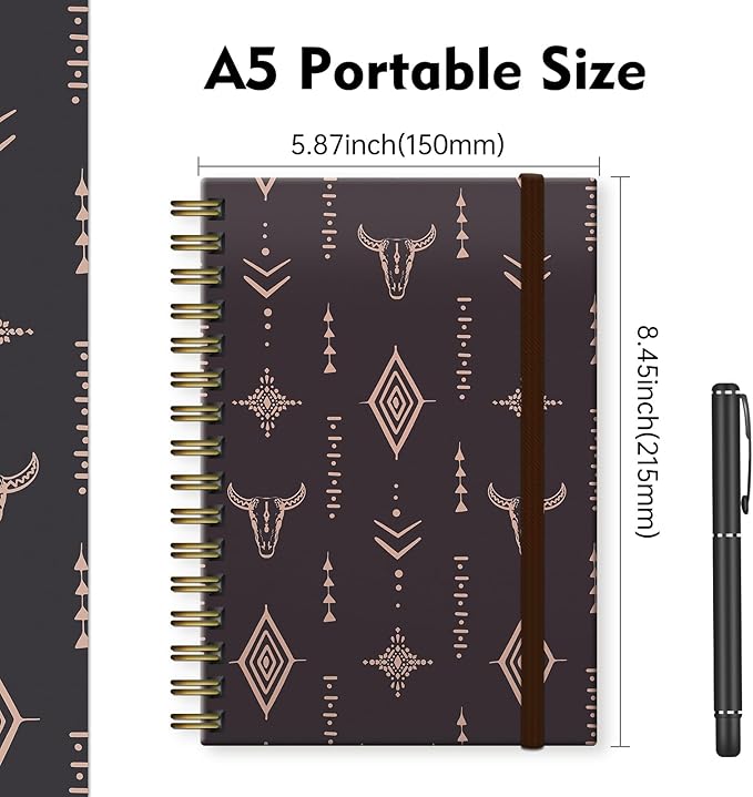 Cute Spiral Journal Notebook,Binding with Premium Paper for Girl Women,Cool Funny 120 Pages,100gsm A5 College Ruled NotebookJournal,Perfect for Gifts Nurse Teacher Women(Cute Cow)