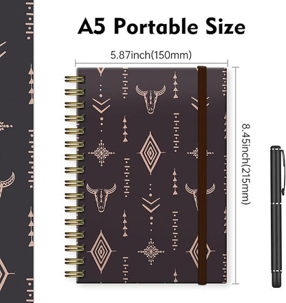Cute Spiral Journal Notebook,Binding with Premium Paper for Girl Women,Cool Funny 120 Pages,100gsm A5 College Ruled NotebookJournal,Perfect for Gifts Nurse Teacher Women(Cute Cow)