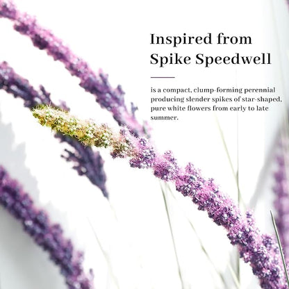 KOL 4ft 2-Pack Faux Veronica Spiked Speedwell Grass, 47in Artificial Veronica Spicata Flower, Tall Reed Grass for Home Office Garden Wedding Décor, Indoor/Outdoor Fake Plant, UV-Resistant, Purple