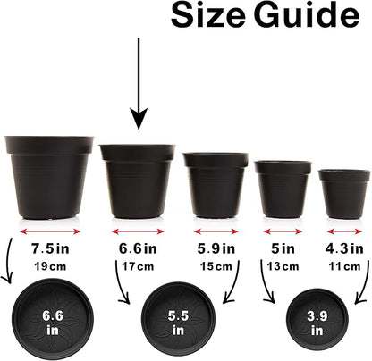 Mintra Home Garden Pots 4pk - Flowers, Herbs, Plants, Indoor, Outdoor, Colorful, Wholesale, Bulk (Blue, 17cm Diameter (6.6in))
