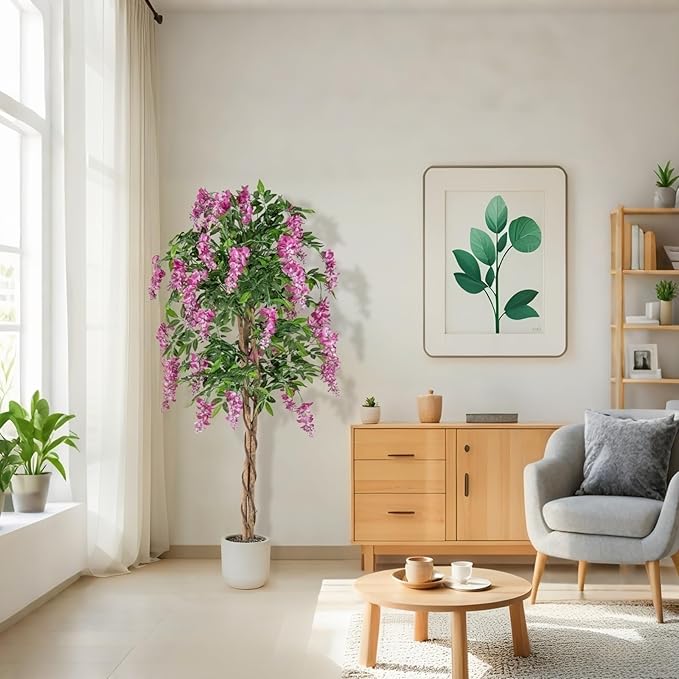 SAFEPLUS 5.5ft Ficus Artificial Fake Trees for Indoor or Outdoor Décor