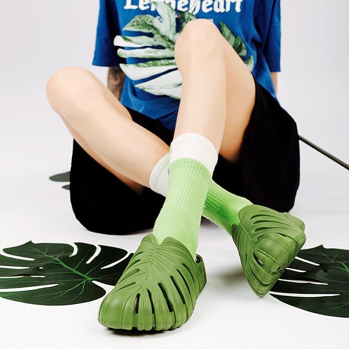 Optigard Monstera Slippers for Women and Men,Monstera EVA Thick Sole Pillow Slippers,Non Slip Quick Drying Breathable Beach Monstera Slides