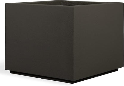 PolyStone Monterray Modern Outdoor/Indoor Square Planter, Lightweight, Heavy Duty, Weather Resistant, Polymer Finish, Commercial Grade and Residential, 23" L x 23" W x 19" H (Slate Gray)