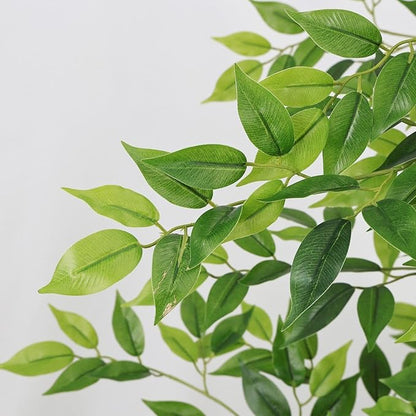 7FT Artificial Ficus Tree with Natural Trunk, 82.7" Tall Fake Banyan Plant with Realistic Green Leaves, No Watering UV Resistant Indoor Outdoor Tree for Home Patio Decor