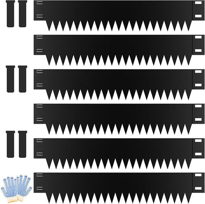 12 Inch Height Galvanized Steel Landscape Edging, 20Ft Metal Garden Edging Border with 6 Clips - Rust-Resistant Lawn Edging for Yard (40" L x 12" H, Black)