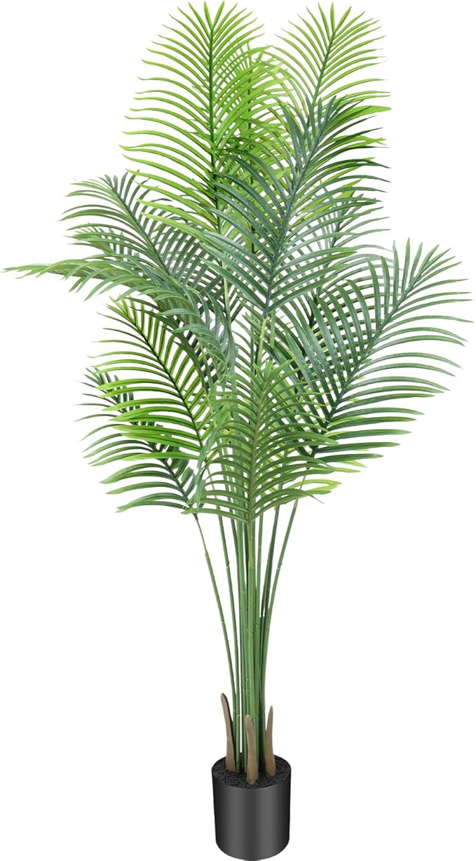 ANTING 7FT 1Pack Areca Palm Artificial Plants - Large Fake Plant for Home Decor - Tall Silk Plants Indoor - Lifelike Greenery for Any Room Decor