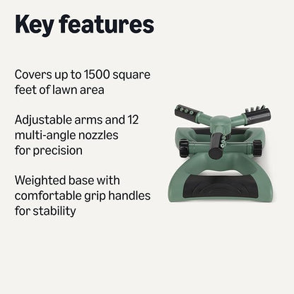 Amazon Basics Whirling Rotating Sprinklers for Yard, One Size, 1-Pack, Black