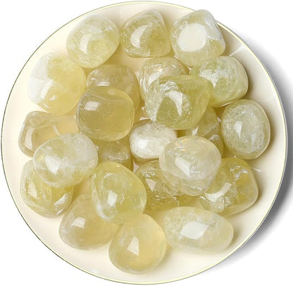 QINJIEJIE 0.9 LBS Citrine Polished Stones Tumbled Crystals Bulk Gemstones Healing Crystal Rocks Quartz Set Decorative Landscape Stone Natural Reiki Gem Home Decoration for Vase Therapy Gift