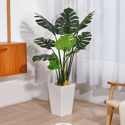 FOPAMTRI Artificial Monstera Deliciosa Plant 43" Fake Tropical Palm Tree, Perfect Faux Swiss Cheese Plant for Home Garden Office Store Decoration, 11 Leaves