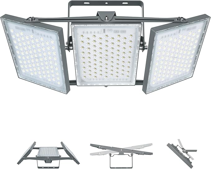 STASUN LED Flood Light Outdoor, Max Series 750W 75000lm 6000K Daylight IP66 Waterproof, Commercial Parking Lot Light,3 Heads for Yard Street Stadium House Floodlight Security Lights for Outdoor Area