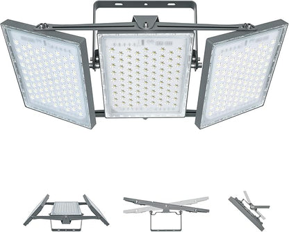 STASUN LED Flood Light Outdoor, Max Series 750W 75000lm 6000K Daylight IP66 Waterproof, Commercial Parking Lot Light,3 Heads for Yard Street Stadium House Floodlight Security Lights for Outdoor Area
