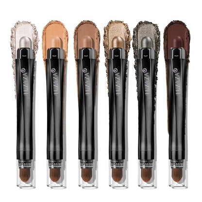 Neutral Eyeshadow Stick Makeup 6PCS Set, Metallic Shimmer Matte Cream Eye Shadow Eyeliner Brightener Pencil Crayon - BROWN LATTE