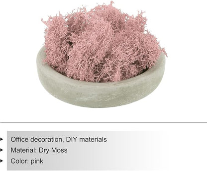 MECCANIXITY 3.5 OZ Moss Fake Craft Moss Artificial Moss Natural Preserved Moss for Craft Arts Floral DIY Project Wall Wedding Garden Patio Table Terrariums Decoration(Pink)