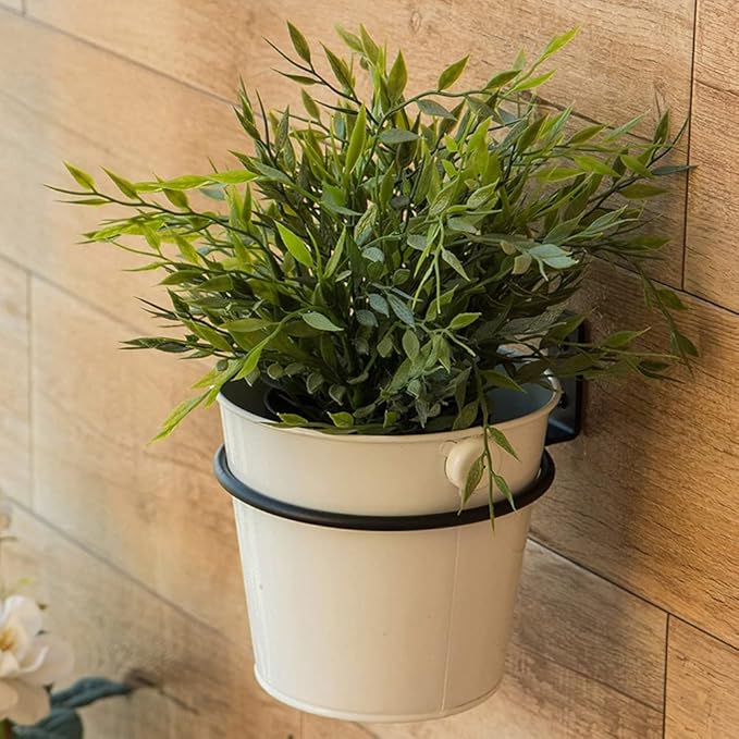 Plant Holder Ring 4 Inch Wall Mounted, 6 Pack Flower Pot Hangers Metal Plant Stand Hanging Bracket Basket Hooks