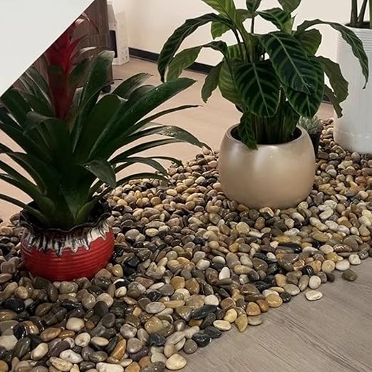 20LB Mixed Color River Rocks - 2-3 inch High Polished Decorative Pebbles, Stones for Landscaping, Natural River Rocks for Outdoor Décor, Plants,Vase Filler,Fish Tank