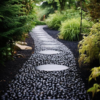 StoneCreek 24 LBS River Rocks(2 x 12 LBS Bags), Large Size, Decorative Garden Stones for Plant Landscaping, Polished Gravel Filler Pebbles for Home Decoration, Vases, Succulents(Black Pebbles)