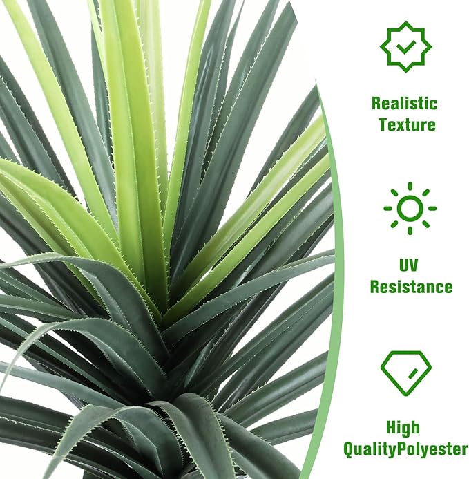 ANTING 3FT Artificial Agave Snake Plant with Pot, Lifelike Fake Plant for Indoor, 36IN, Ideal for Home Office Garden Hotel Decor & Gift (1Pack)
