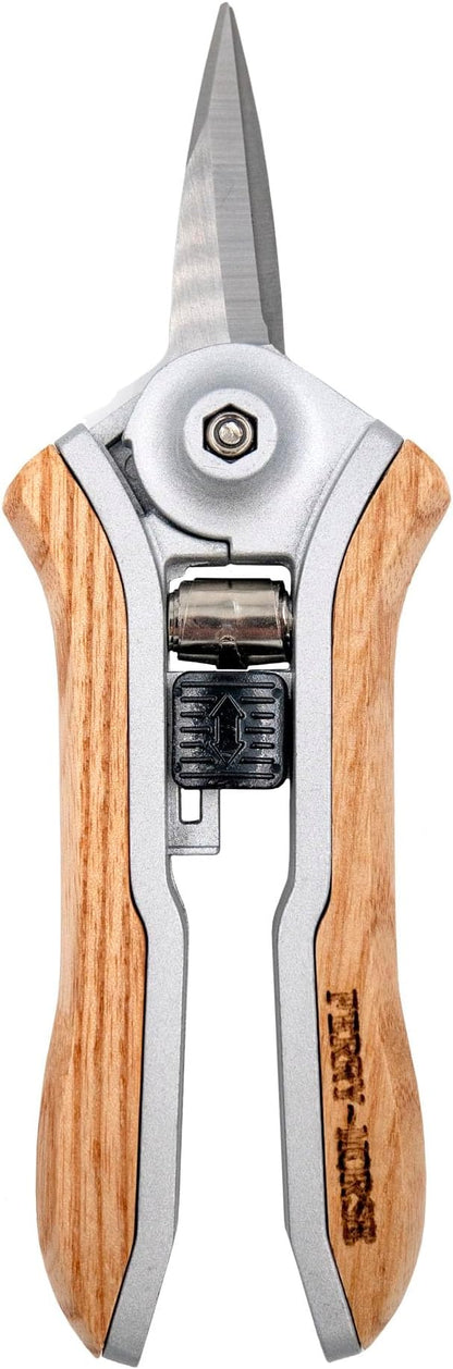 Ferry-Morse Hand Tool Wood Handle Pruning Garden Snips, Garden Shears, Snips for Gardening, Flower scissors Florist clippers, Hand Held Pruners for Gardening Heavy Duty, Pruning shears for garden