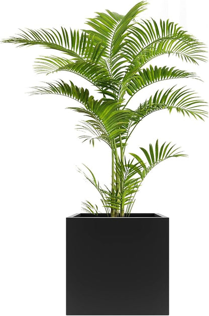 Steel Planter Box Square Indoor Outdoor Planters Large Metal Planter Flower Pot for Garden Patio Deck Yard Commercial Residential (Black, 20" L x 20" W x 20" H)