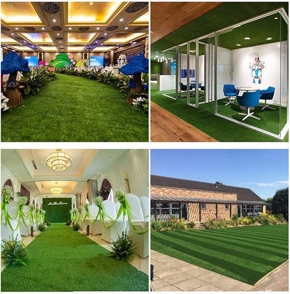 Synthetic Artificial Grass Turf 13FTX15FT, Indoor Outdoor Balcony Garden Pet Rug Turf Home Decor, Faux Grass Rug Carpet with Drainage Holes