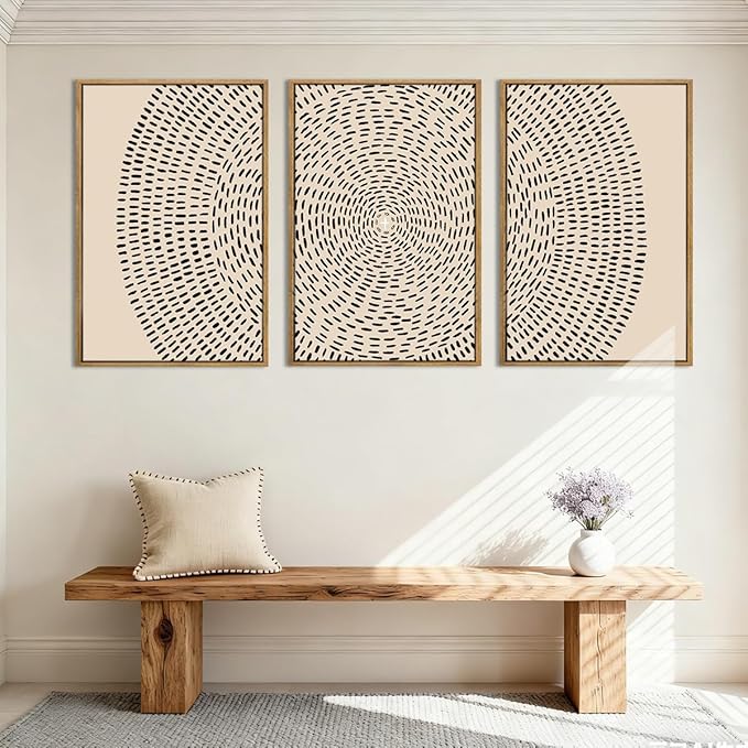 ANHUIB Jesus Wall Art 16x24 Inch Jesus Feeds The 5000 Canvas Wall Art Set of 3 Framed Christian Wall Decor Modern Abstract Art Print for Living Room Bedroom Office