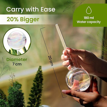Iridescent Self Watering Globes, Glass Rainbow Plant Watering Globes, Self Watering Planter Insert, Automatic Plant Waterer Indoor (Medium-6 Pcs Iridescent, Medium)