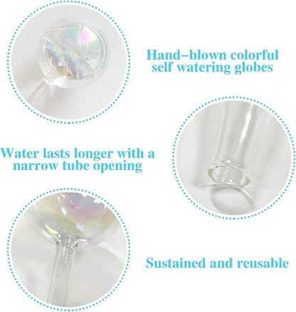 3 Pcs Plant Watering Globes,Self Watering Planter Insert Plant Accessories,Colorful Glass Plant Watering Devices for Indoor Plants