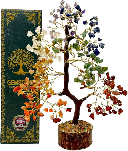 Crystal Tree 7 Chakra Tree of Life with Seven Gemstones - Spiritual Gifts for Women, Birthday Gifts for Women - Mom - Positive Energy Holistic Meditation Gift for Sister - Mom
