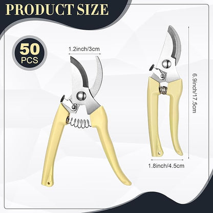 50 Pcs Garden Shears Garden Scissors Trimming Plant Clippers Flower Cutters for Stems Floral Snips Floral Tools Pruners for Flower for Yard Orchard Cutting Bushes Fruit Picking Tree Bonsai