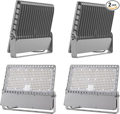 400W 2 Pack Led Stadium Flood Light Outdoor 60000Lm 2500W Equivalent Super Bright Commercial Area Lighting 100-277V 5000K Daylight IP66 Waterproof Arena Lights for Sport Fields and Courts