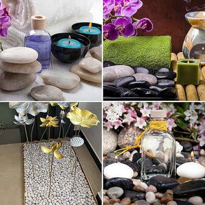 20lbs Large River Rocks for Landscaping, 3-4" White Pebbles for Garden Design, Hand-Picked Smooth Stones for Fish Tank, Flower Pots, Indoor Water Fountains, Pathways, Backyard