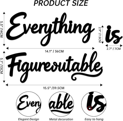 Slickss Everything is Figureoutable Office Wall Decor - Positive Affirmations Wall Art for Inspirational Motivational Wall Decor, Uplifting Office Art and Home Decor for a Motivated Mindset