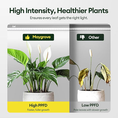 Grow Lights for Indoor Plants 1FT, Sun-Like Full Spectrum 5000K Grow Light, 28W(4 x 7W), T5 LED Grow Light Strips for Indoor Plants and Flowers, High PPFD, Linkable, White, 4-Pack
