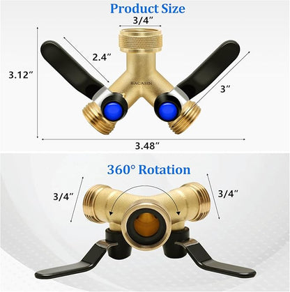 BACASIN 2 Pack Hose Splitter 2 Way Heavy Duty