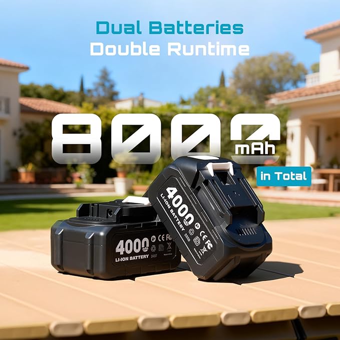 SEESII Cordless Pole Chainsaw, Hedge Trimmer, Pruning Shears, 4000mAh Battery Powered Extendable Garden Tool Kit for Outdoor Use, Electric Long Reach Saw, Hedge and Grass Trimmer, Pruner for Yard Care