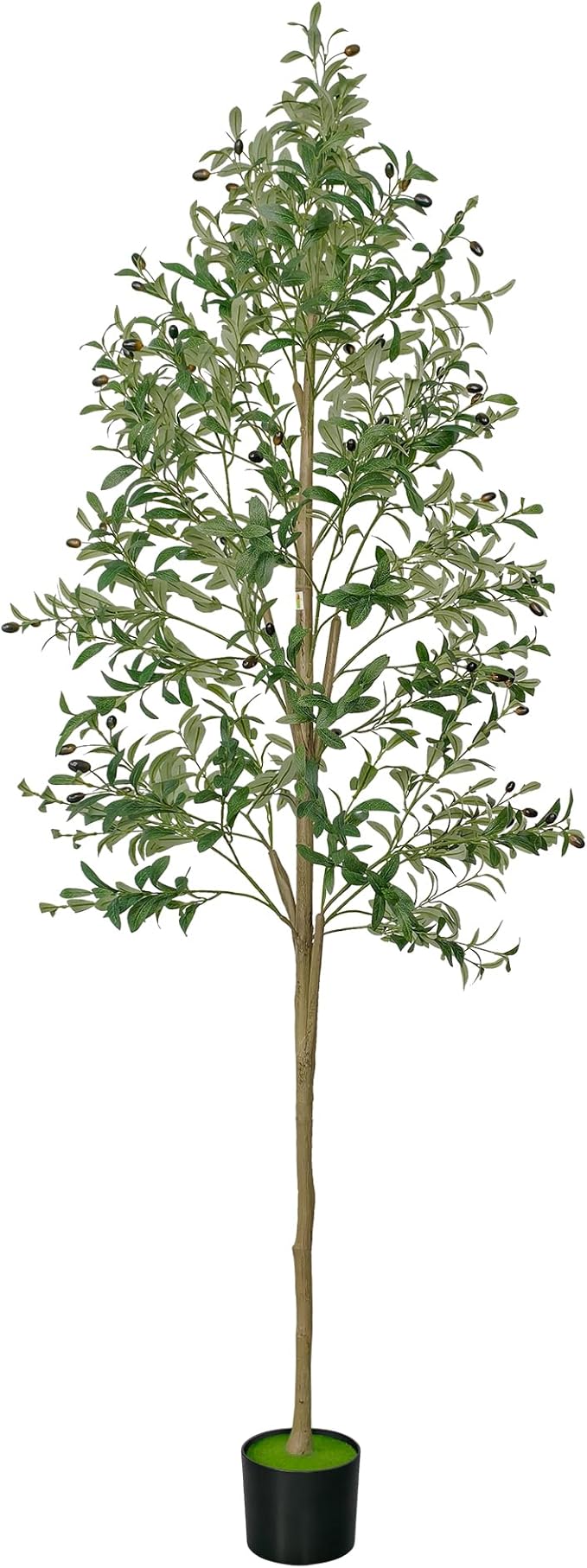 7 FT Olive Trees Artificial Indoor, Faux Olive Tree 7 Feet with Natural Wood Trunk Branches and Lifelike Fruits, Realistic Fake Tree Artificial Plants Tall with Planter for Home Office Decor
