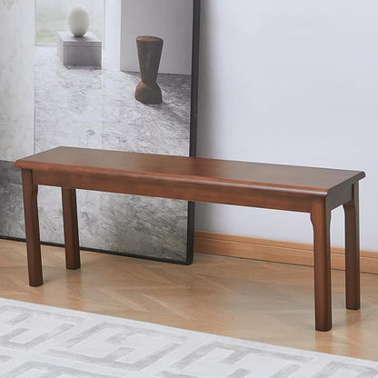 Outdoor indoor wood Bench, 47″Patio Garden,balcony,restaurant,canteen,refectory, entryway,kitchen,farmhouse,dining room,bedroom Wooden Bench,solid Wood benches for dining table,2 Person seat bench
