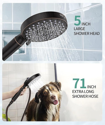 SR SUN RISE Filtered Shower Head with Handheld High Pressure 9 Spray Mode Showerhead Detachable Shower Head Water Softener Filters Beads for Hard Water Remove Chlorine 1 Filter ORB