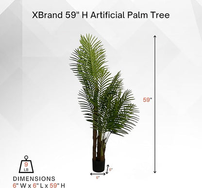 XBrand 59.1-Inches Artificial Palm Tree in Pot for Indoor Outdoor Home Office Store, Great Housewarming Gift