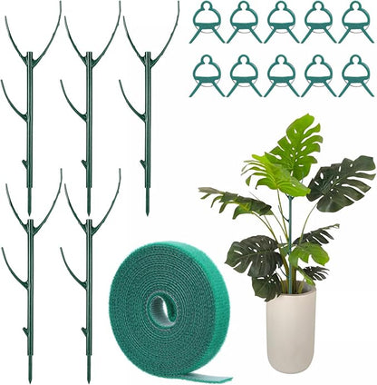 16Pcs Stackable Plant Support Stakes, Plant Stakes for Indoor and Outdoor, Plants Sticks for Vine Training Stem Stabilization, Plants Clips, Stem Holder Structures Frame for Potted Monstera Climbing